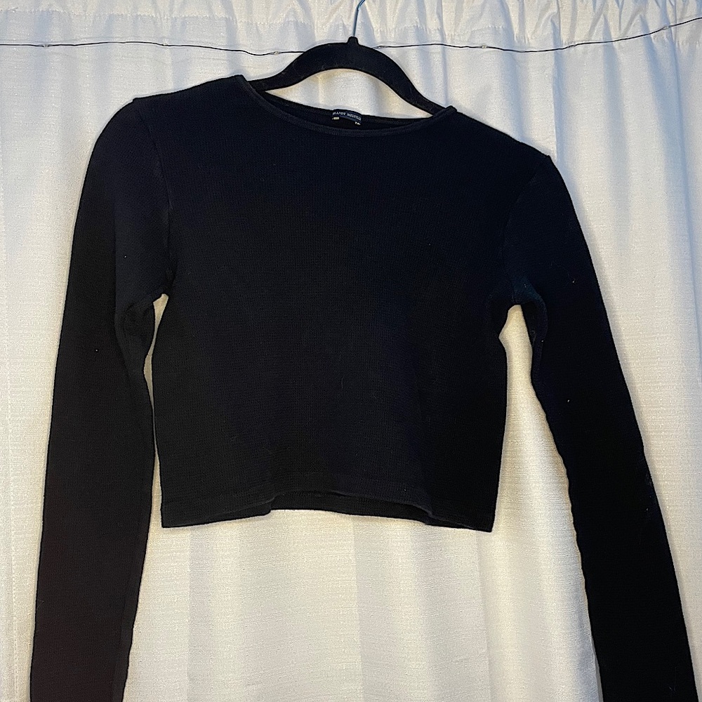 brandy melville black cropped long sleeve